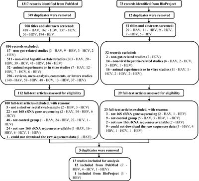 Alterations of the gut microbiota associated with the occurrence and progression of viral hepatitis